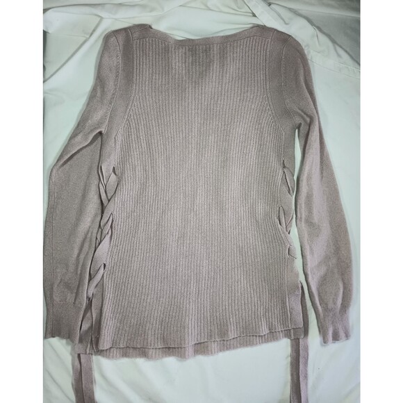 Vintage 90's Sofia Women's Cashmere Sweater Pink Size Small Lace-up Side Office - Picture 1 of 4